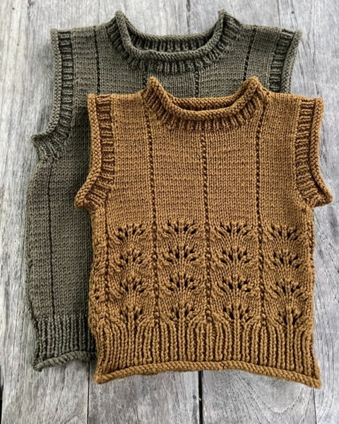 The Kiwi Stitch and Knit Co Billie Vest 8 Ply.