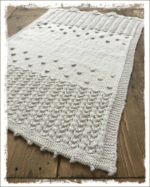 The Kiwi Stitch and Knit Co Heirloom Baby Blanket.
