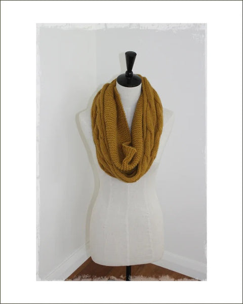 The Kiwi Stitch and Knit Co Infinity Country Cable Cowl.