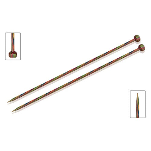 KnitPro Symfonie 25cm Single Point Needles.