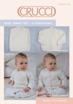 Crucci Pattern 101 Baby Wrap Top & 2 Cardigans - (4ply Baby)