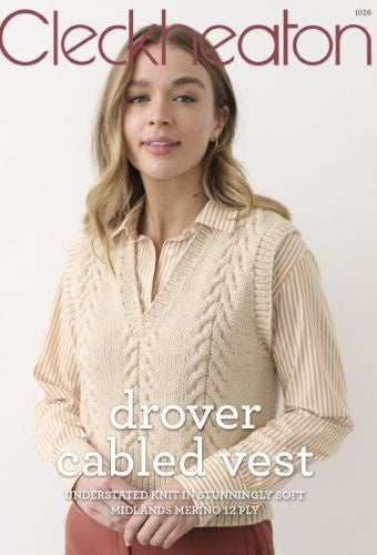 Cleckheaton Pattern 1026 Drover Cabled Vest.