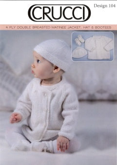 Crucci Pattern 104 Matinee Jacket, Hat, & Booties - (4ply Baby)