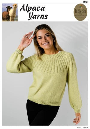 Alpaca Yarns Pattern 1142 Sweater - (Adult 14ply)