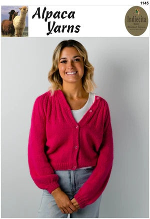 Alpaca Yarns Pattern 1145 Yoke Sweater or Cardigan - (Teen 14ply)