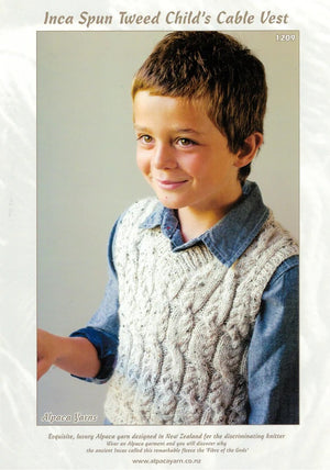 Alpaca Yarns Pattern 1209 Cable Vest - (Child 10ply)