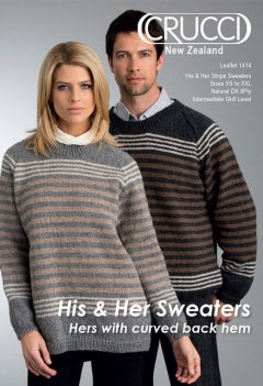 Crucci Pattern 1414 His & Hers Sweaters - (8ply Adult)
