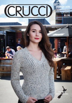 Crucci Pattern 1478 V Neck Jumper - (8ply Adult)