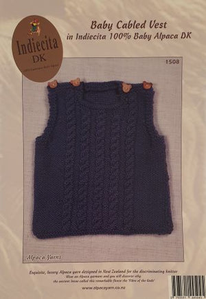 Alpaca Yarns Pattern 1508 Cable Vest - (Baby 8ply)
