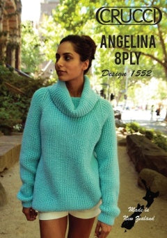 Crucci Pattern 1552 Wide Neck Jumper - (8ply Adult)