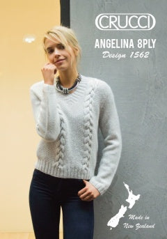 Crucci Pattern 1562 Angelina Cabled Sweater - (8ply Adult)
