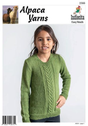 Alpaca Yarns Pattern 1566 Sweater - (Child 8ply)