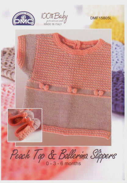 DMC Pattern DMF15805L Peach Top & Ballerina Slippers.