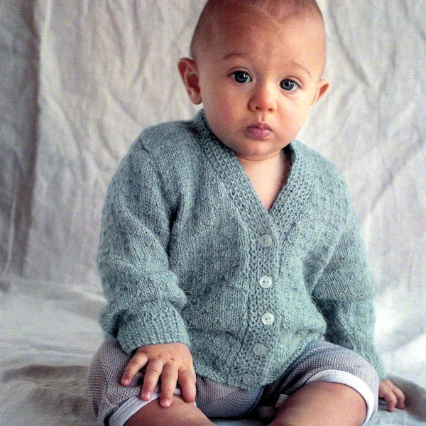 Alpaca Yarns Baby Cardigan in baby Alpaca 4 ply