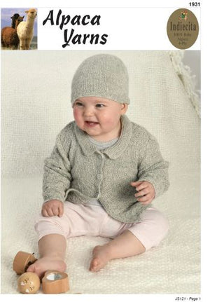 Alpaca Yarns Pattern 1931 Cardigan and Beanie - (Baby 4ply)