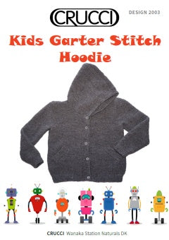 Crucci Pattern 2003 Kids Garter Stitch Hoodie - (8ply Child)