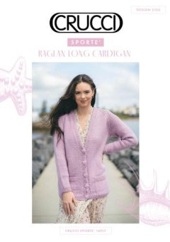 Crucci Pattern 2102 Long Raglan Cardigan - (14ply Adult)