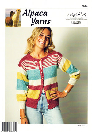 Alpaca Yarns Pattern 2014 Stripe Cardigan - (Adult 4ply)