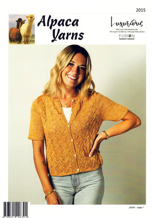 Alpaca Yarns Pattern 2015 Cardigan - (Adult 4ply)