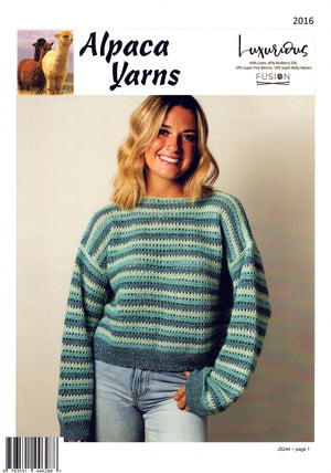 Alpaca Yarns Pattern 2016 Striped Sweater - (Adult 4ply)