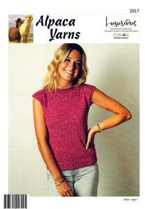 Alpaca Yarns Pattern 2017 Lace Yoke Top - (Adult 4ply)