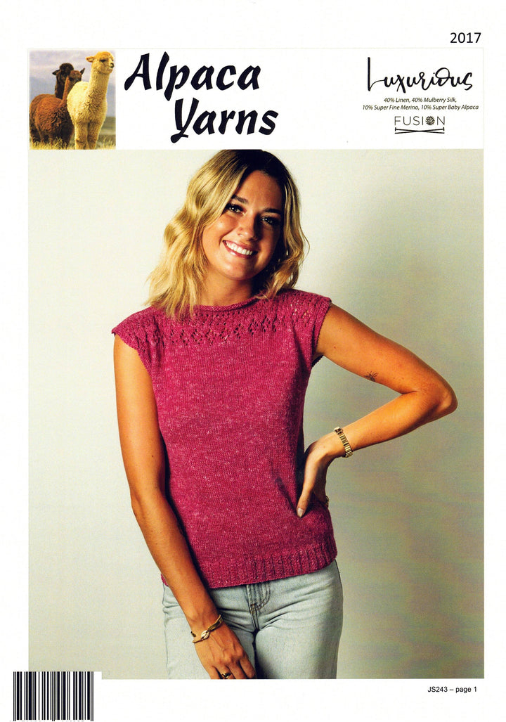 Lace Yoke Top in Luxurious Fusion 4 ply