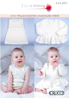 Crucci Pattern 201 Dress and Sweater - (8ply Baby)