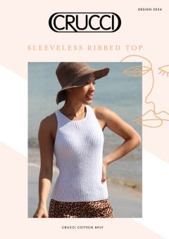 Crucci Pattern 2034 Sleeveless Ribbed Top - (8ply Adult)