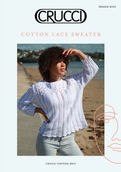 Crucci Pattern 2035 Cotton Lace Sweater - (8ply Adult)