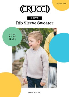 Crucci Pattern 2109 Boys Rib Sleeve Sweater - (8ply Child)