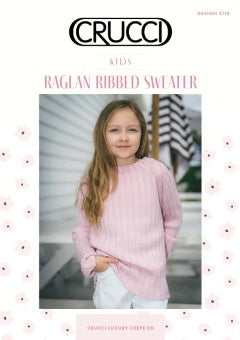 Crucci Pattern 2118 Kids Raglan Ribbed Sweater - (8ply Child)