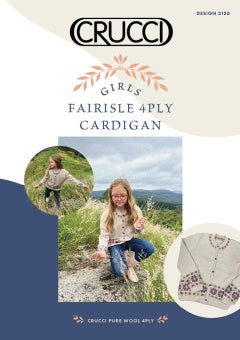Crucci Pattern 2120 Girls Fairisle Cardigan - (4ply Child)