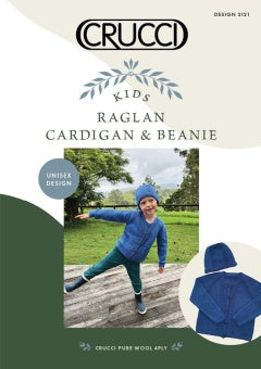 Crucci Pattern 2121 Raglan Cardigan & Beanie - (4ply Child)