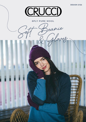 Crucci Pattern 2126 Beanie and Gloves - (8ply Adult)