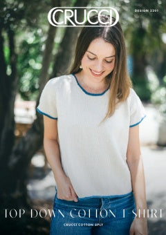 Crucci Pattern 2201 Pure Cotton 8ply – Women’s Top-Down T-Shirt Pattern - (8ply Adult)
