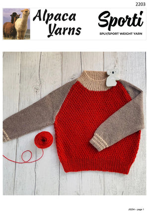 Alpaca Yarns Pattern 2203 Sweater - (Baby 5ply)