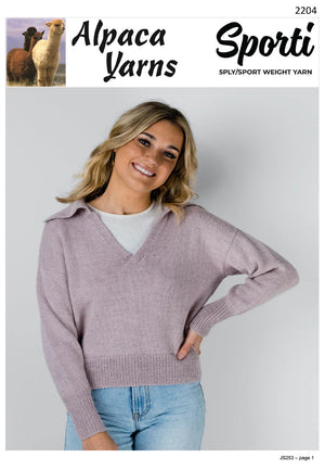 Alpaca Yarns Pattern 2204 Polo Top - (Adult 5ply)