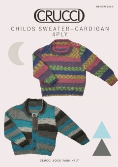 Crucci Pattern 2205 Childs Sweater and Cardigan - (4ply Child)