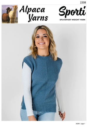 Alpaca Yarns Pattern 2208 Textured Vest - (Adult 5ply)