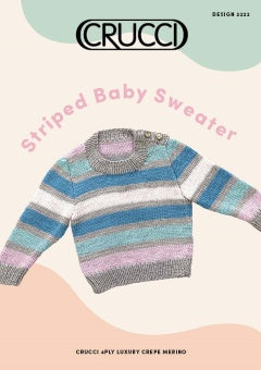 Crucci Pattern 2222 Striped Baby Sweater - (4ply Baby)