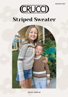 Crucci Pattern 2303 Child's Crepe DK Striped Sweaters - (8ply Child)