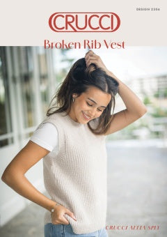 Crucci Knitting Pattern 2306 Women’s Broken Rib Vest - (8ply Adult)