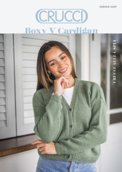 Boxy V Cardigan in Crucci Aella 12 ply