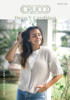 Crucci Knitting Pattern 2308 – Women’s Deep V Cardigan - (8ply Adult)