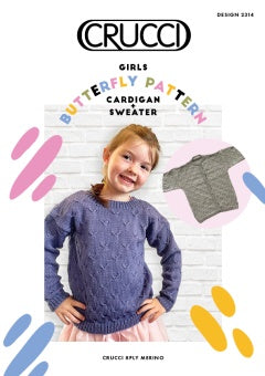 Crucci Pattern 2314 Butterfly Sweater & Cardigan - (8ply Child)