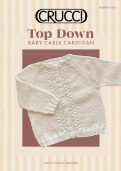 Crucci Pattern 2322 Top Down Baby Cable Cardigan - (8ply Baby)
