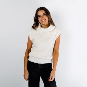Alpaca Yarns Sleeveless Vest in Cloud Merino