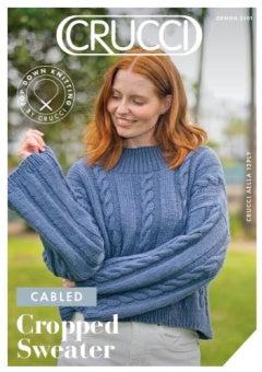 Cabled Cropped Sweater in Crucci Aella 12 ply