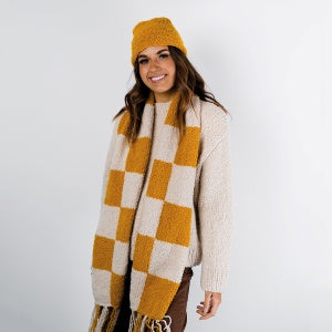 Alpaca Yarns Pattern 2506 Check Scarf and Beanie - (12ply Adult)