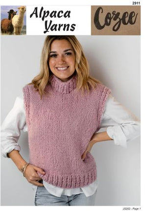 Alpaca Yarns Pattern 2915 Chunky Slipover Vest - (Adult - Chunky Yarn)